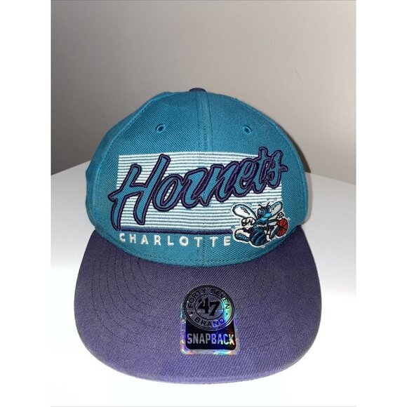 VTG Charlotte Hornets Snapback Forty Seven 47 NBA Hat Hardwood Classics Cap Rare - Picture 1 of 10
